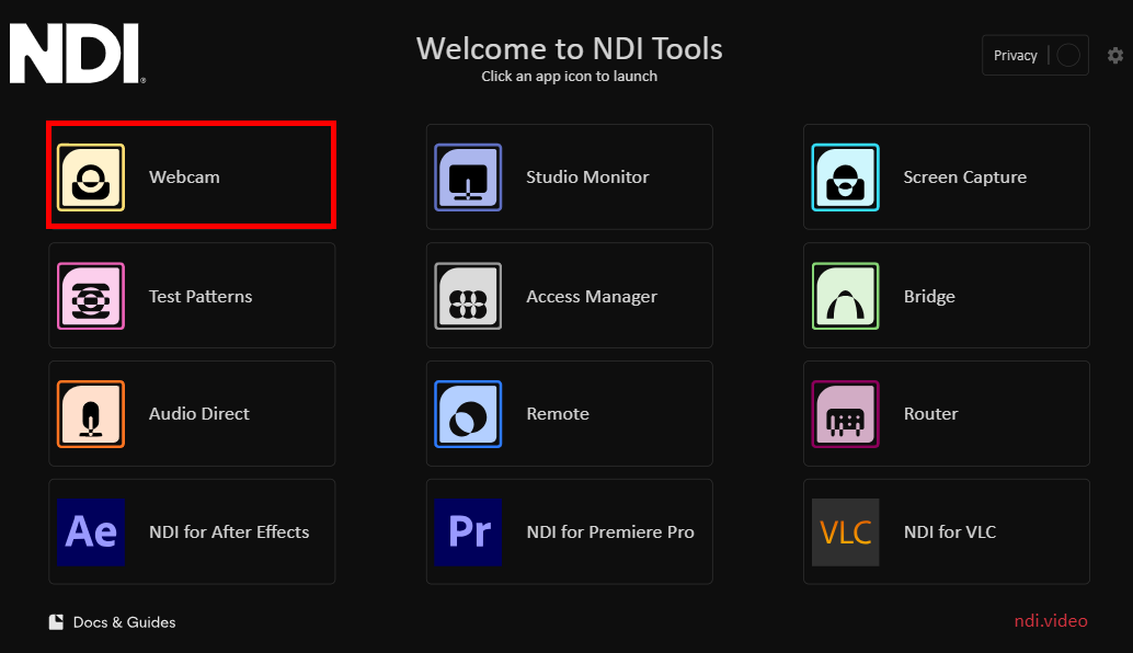 PanoptoでIPカメラを使用するためのネットワークデバイス